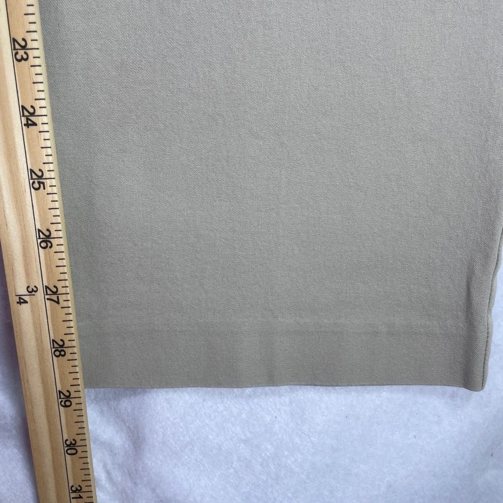 Talbots Signature Straight Leg Pants Womens 12 Tan Khaki Cotton Stretch Chino